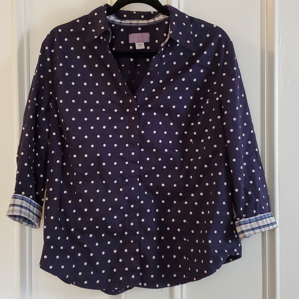Laura Scott Polka Dot Button Down